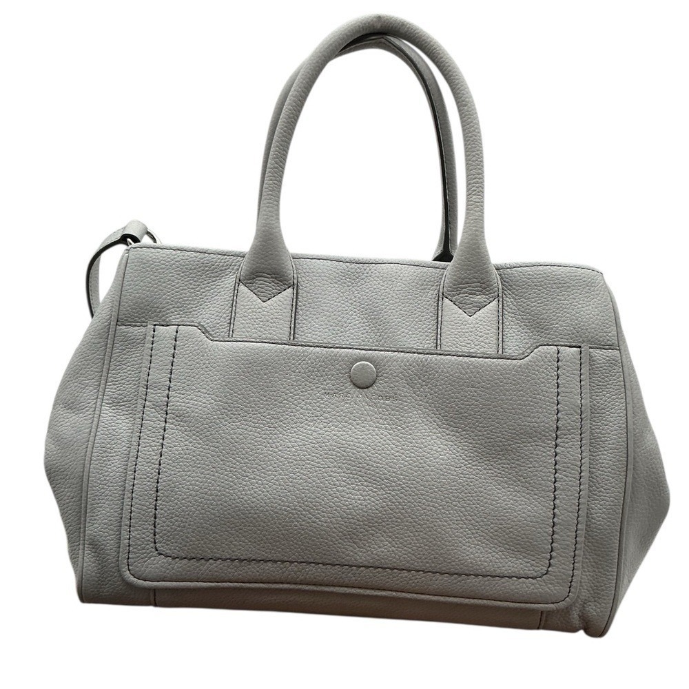 Marc Jacobs Empire City convertible leather tote bag in a shade of light grey - Picture 14 of 14